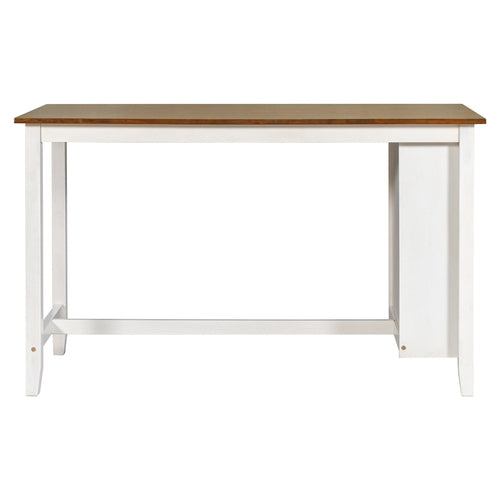 5 Pieces Counter Height Rustic Farmhouse Dining Room Wooden Bar Table