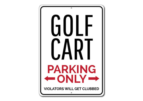 Golf Cart Parking Sign