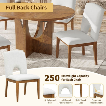 Modern 5-Piece Extendable Round Dining Table Set with 16.2inch
