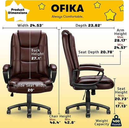 Home Office Chair, 400LBS Big and Tall Chair Heavy Duty Design,