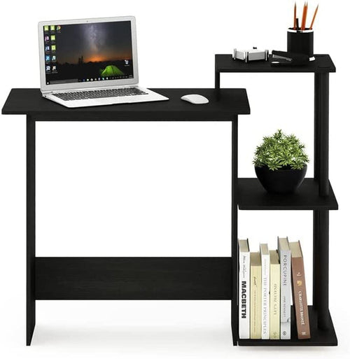 Compact Desk With Square Shelves For Home Office Printer