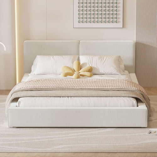 Platform Bed Multiple Color Options Velvet Modern with Bedroom Frame