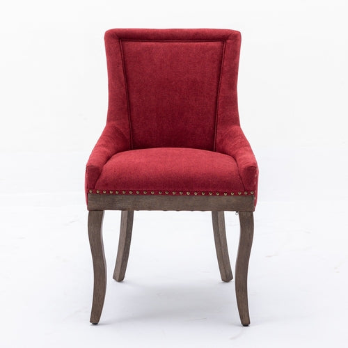 Ultra Side Dining Chair, Thickened Fabric with Solid Wood Legs and