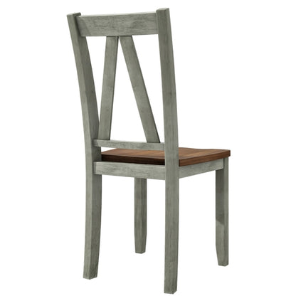 6-Piece Wood Dining Table Set with Long Bench and 4 Dining Chairs,