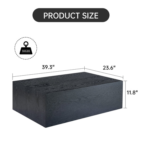 Modern Coffee Table – 39.3" Rectangular Accent Table with Textured