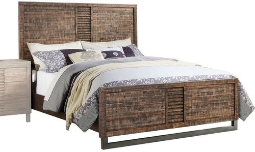 87inches X 64inches X 56inches Reclaimed Oak Queen Bed