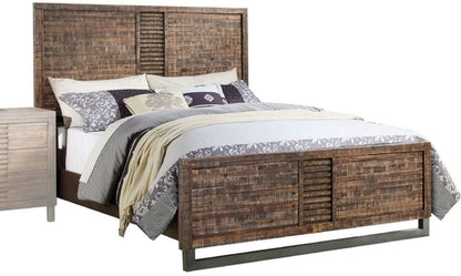 87inches X 64inches X 56inches Reclaimed Oak Queen Bed