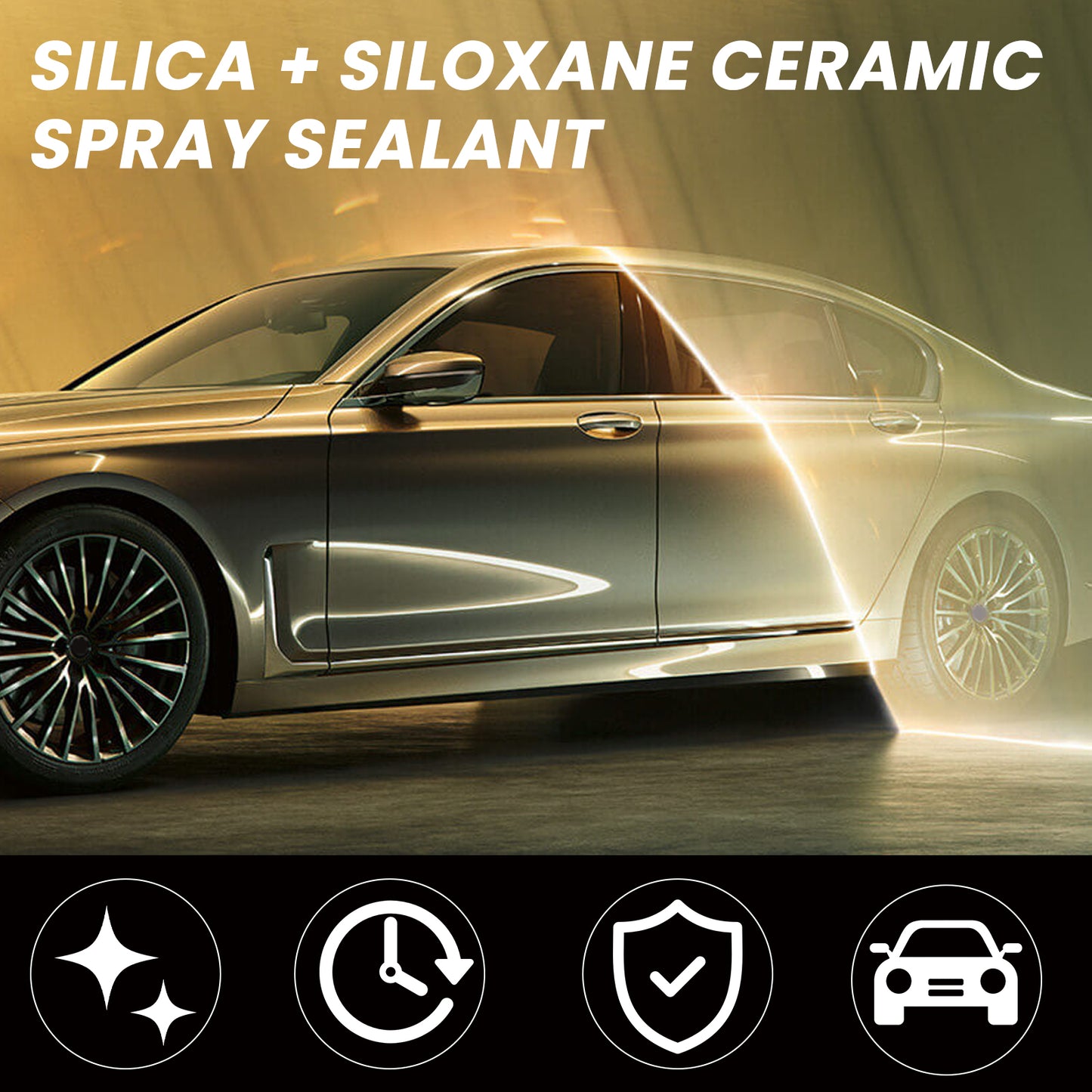 Silica + Siloxane Ceramic Spray Sealant, Car Paint Maintenance Paint Cleaning Stains Polishing Brightening Refurbishing Agent