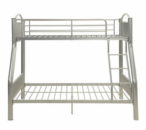 78inches X 56inches X 67inches Silver Metal Twin Over Full  Bunk Bed