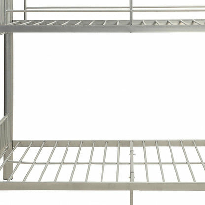 78inches X 56inches X 67inches Silver Metal Twin Over Full  Bunk Bed