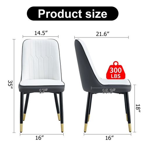 Modern Dining Chairs Set of 4 – PU Leather Upholstered Chairs with