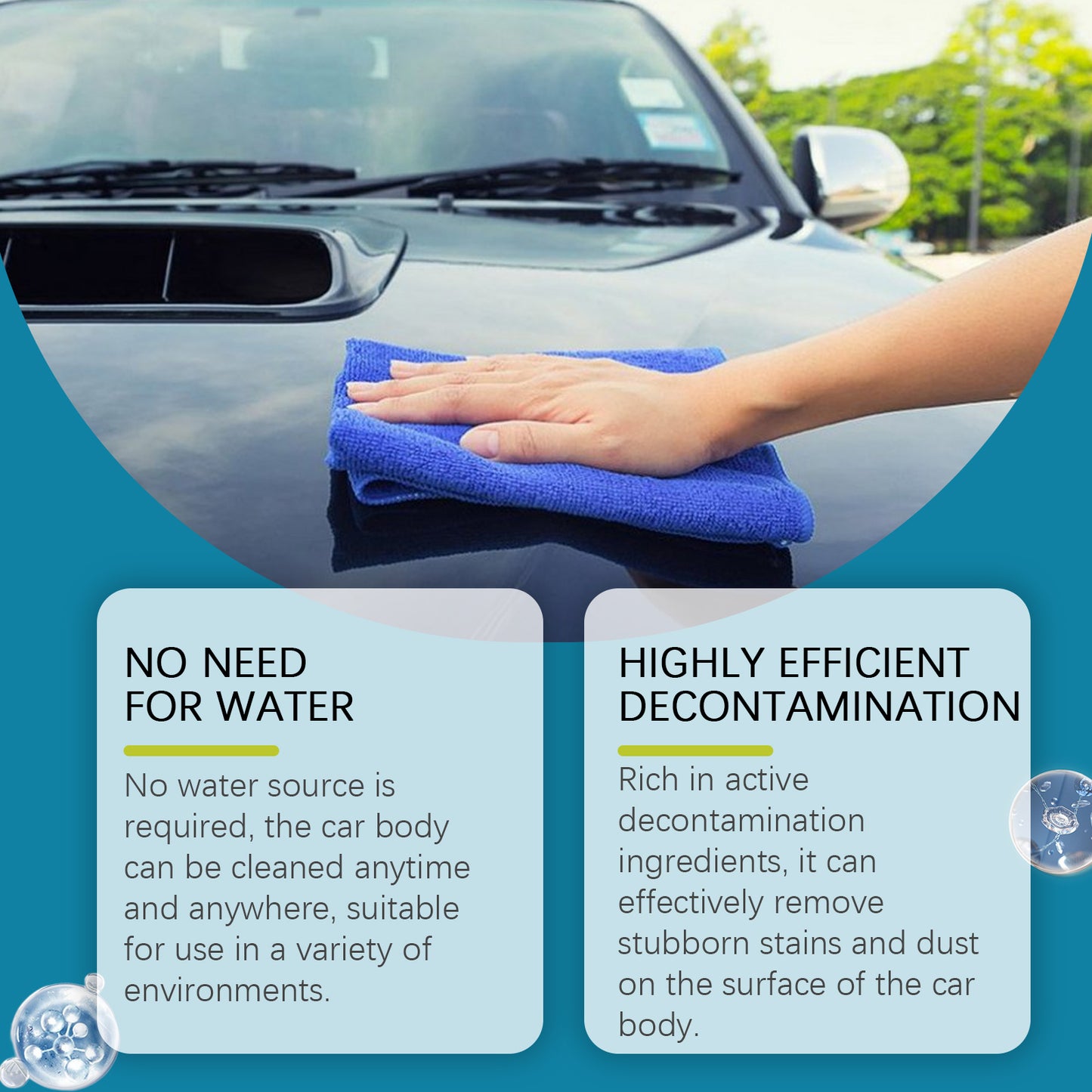 Waterless Car Wash Cleaning Set, Car Wash Cleaning And Decontamination Mild Decontamination Car Bright Cleaner
