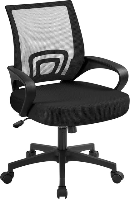 Ergonomic Mesh Office Chair With Lumbar Support Black