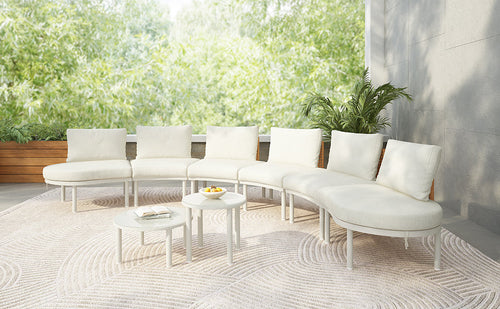 8-Piece Patio Sofa Furniture Set, Half Moon Outdoor Sectional Sofa