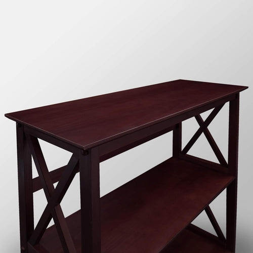 Three-Shelf Solid Wood Bookcase For Home Office Storage