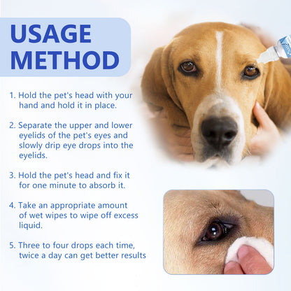Yegbong Pet Eye Drops, Cats And Dogs Eye Cleaning Care Pet Eye Wash Tear Stain Remover