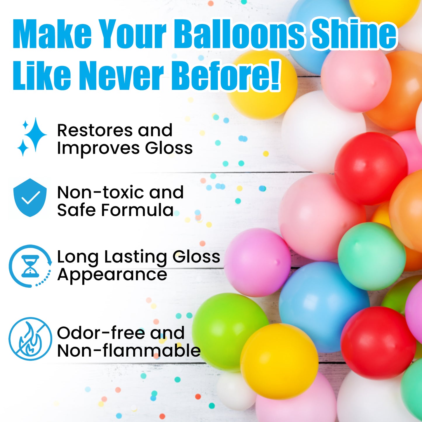 Jue-Fish Aerosol Balloon Spray, Balloon Surface Texture Gloss Lasting Non Oxidation Fading Spray