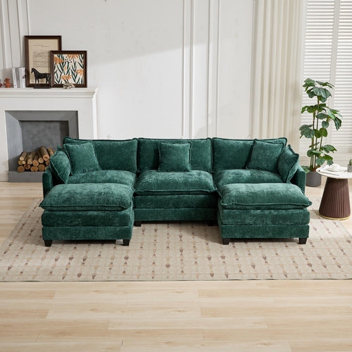 Cloud Sofa Modern Sectional Couch, Comfy Double Layer Upholstered Seat
