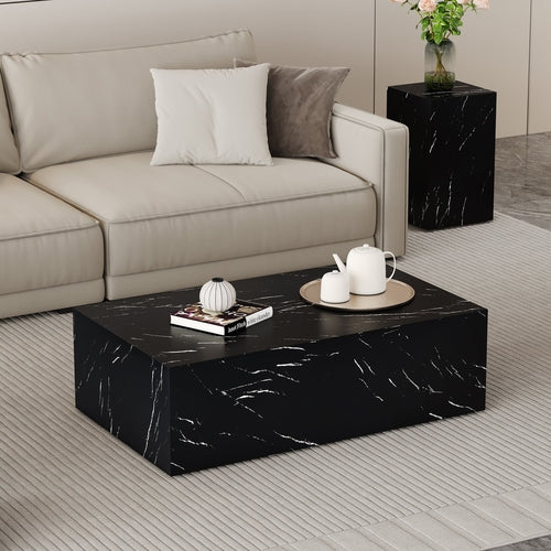 Modern Coffee Table – 39.3" Rectangular Accent Table with Textured