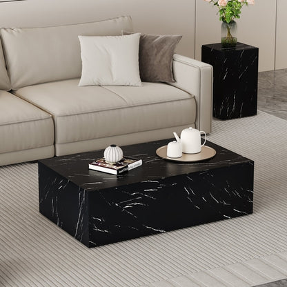 Modern Coffee Table – 39.3" Rectangular Accent Table with Textured