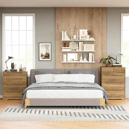 Rustic Brown 5 Drawer Dresser For Bedroom Organization