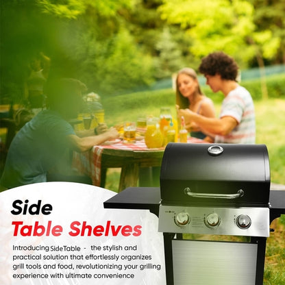 3 Burner Stainless Steel Propane Gas Grill With Cabinet