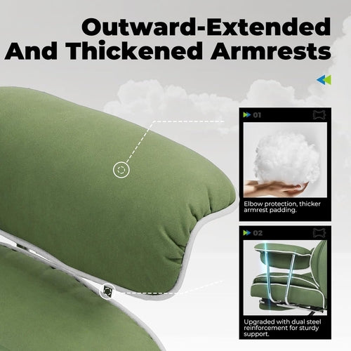 Big And Tall Gaming Chair Green With Lumbar Support