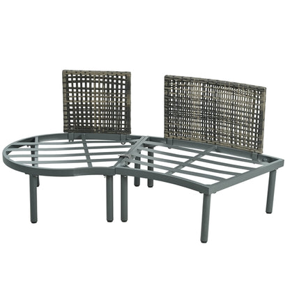 8-Piece Patio Sofa Furniture Set, Half Moon Outdoor Sectional Sofa