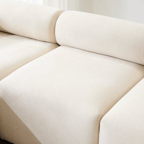 Modular Chenille Sectional Sofa – Modern Curved Upholstered Couch for