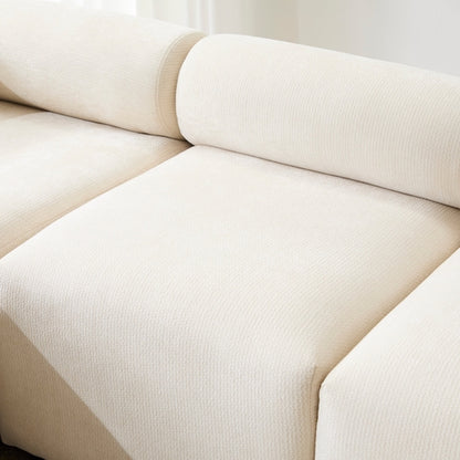 Modular Chenille Sectional Sofa – Modern Curved Upholstered Couch for