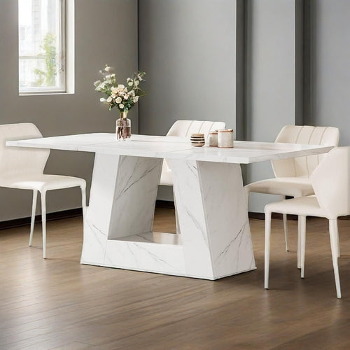 Dining Table For 4 To 6 People, 63" Rectangular Dining Room Table,