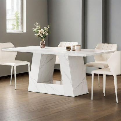 Dining Table For 4 To 6 People, 63" Rectangular Dining Room Table,