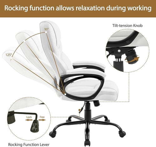 High Back Executive Chair Faux Leather Managerial Chair Ergonomic Task
