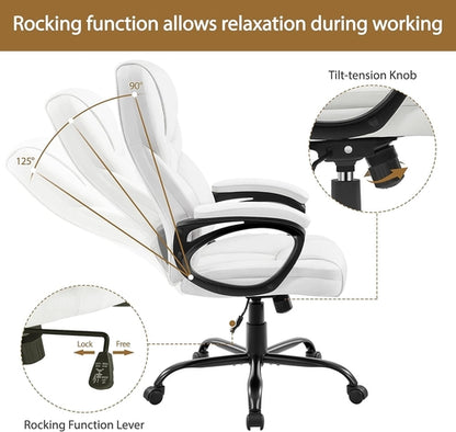 High Back Executive Chair Faux Leather Managerial Chair Ergonomic Task