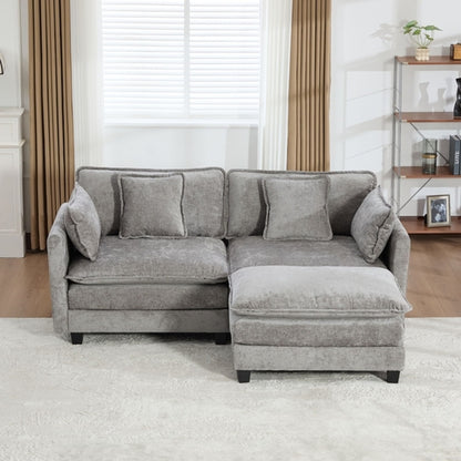 Cloud Sofa Modern Sectional Couch, Double Layer Upholstered Chenille
