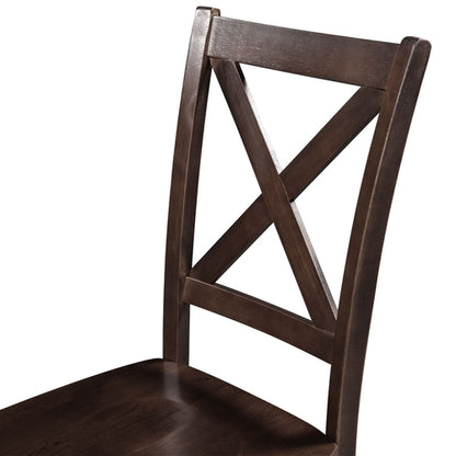 3-Piece Wood Drop Leaf Breakfast Nook Dining Table Set with 2 X-back