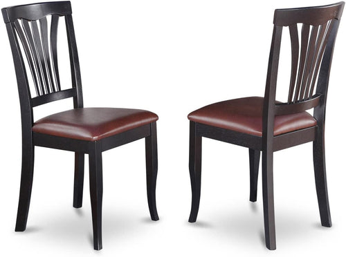 5-Piece Drop Leaf Dining Table Set Black Faux Leather