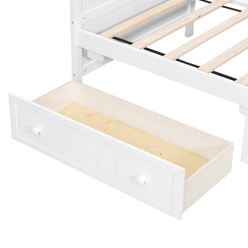 Twin Wooden Daybed with 2 drawers, Sofa Bed for Bedroom Living Room,No