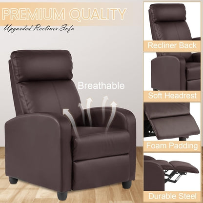 Massage Recliner Chair With Footrest And Brown PU Leather