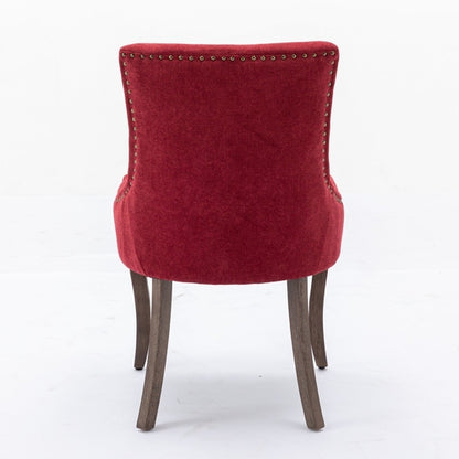 Ultra Side Dining Chair, Thickened Fabric with Solid Wood Legs and