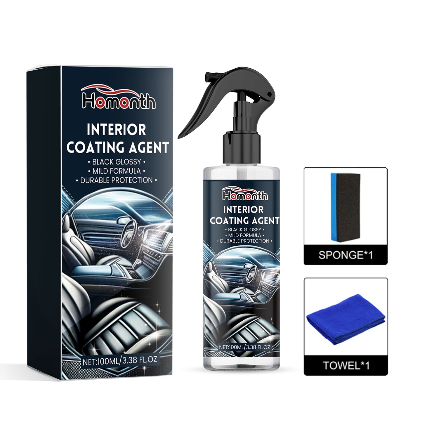 Interior Coating Agent, Instrument Panel Seat Leather Multi-Purpose Refurbishment Cleaning Agent