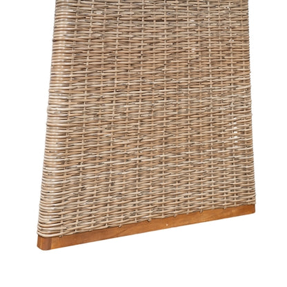 Outdoor Acacia Wood Dining Table, Teak Finish with Wicker