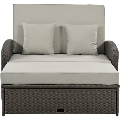 Outdoor Chaise Lounge Rattan White with Adjustable Design for Patio,