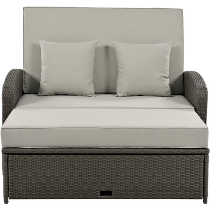 Outdoor Chaise Lounge Rattan White with Adjustable Design for Patio,