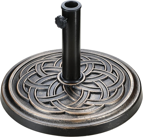 Heavy Duty 24 Pound Bronze Umbrella Base Patio Garden Stand For