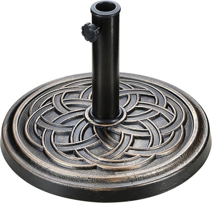 Heavy Duty 24 Pound Bronze Umbrella Base Patio Garden Stand For