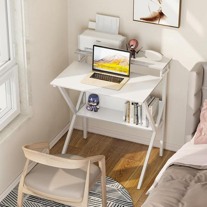 Small Computer Desk, 27.5 Inch Desk for Small Spaces with Storage,
