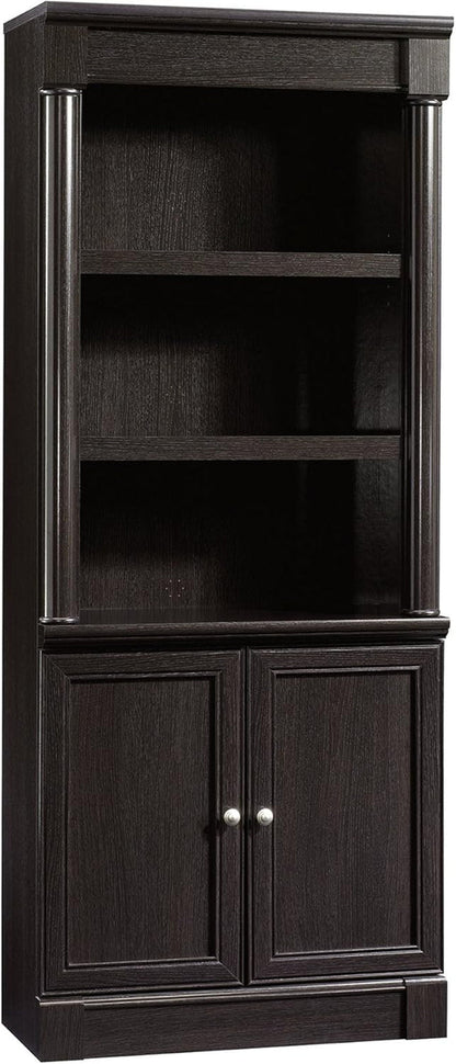 Palladia Library With Doors Bookcase Wind Oak 29 Inch Wide