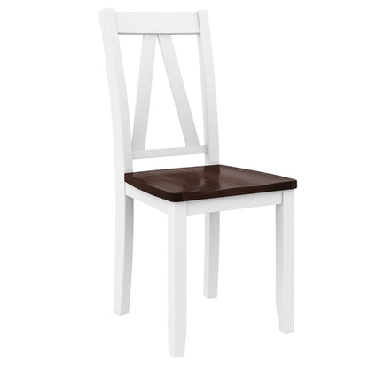 6-Piece Wood Dining Table Set with Long Bench and 4 Dining Chairs,