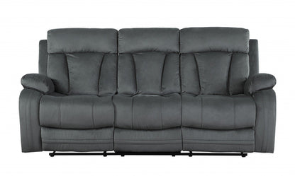 120inches Modern Grey Fabric Sofa Set